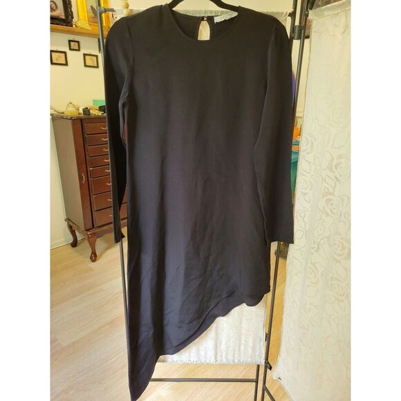 rtr SZ small black Alexis Helene asymmetrical long sleeve dress solid solid - Picture 3 of 7